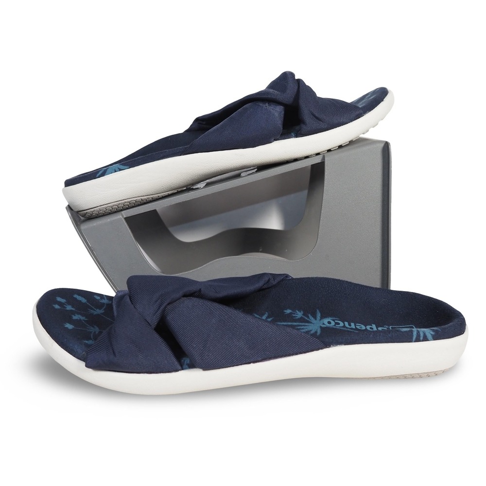 Spenco Brianna Orthopedic Slide Sandals Womens 9.5D Dark Navy Blue Twisted‎ Knot